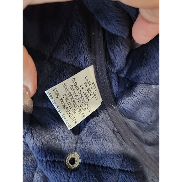 Outback Trading CO. Women’s Microsuede Quilted Equestrian Vest,szXL,Navy Blu,NWT - Picture 7 of 11